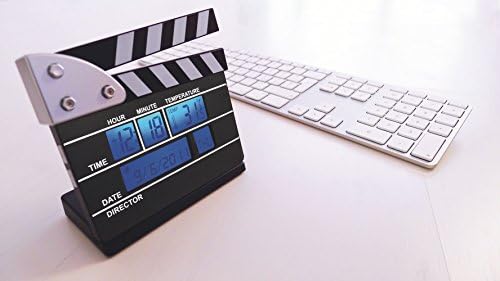 Pusher Mini Clapperboard Alarm Clock, Plastic, Black