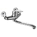 Wall Mount Kitchen Faucet, Rotatable Single Handle Faucet With 9.8 Inch Spout, Chrome Finsh ...
