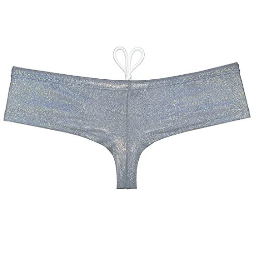 OROCOJUCO Men's Metallic Shiny Wet Look Swimwear Drawstring Pouch Greek Bikini Swimsuit3