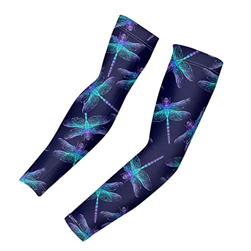 Seanative - Set di 2 manicotti per braccio da donna e uomo, protezione solare UV e raffreddamento a compressione, set di coperture per braccio Viola XL