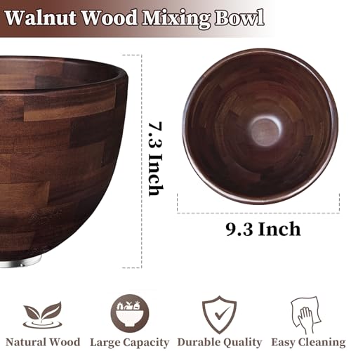 Tazón de madera de nogal para KitchenAid 4.5 y 5 QT miniatura 2