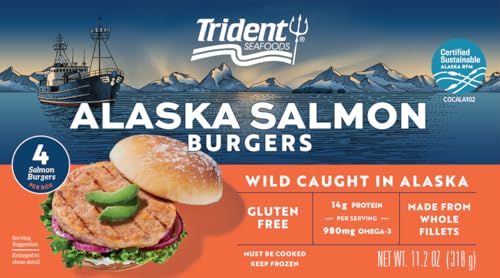 Trident, Alaskan Salmon Burgers (Frozen), 11.2 Oz - Thumbnail 5