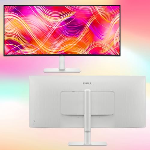 Image of Dell 34 inch UltraWide QHD Curved Monitor, 120Hz, VA Panel, AMD FreeSync Premium, LED Display, sRGB 99%, 3000:1, Anti-Glare, VESA, Integrated 2 x 5W Speakers, HDMI /USB-C&A, Height /Tilt Adjustable, White