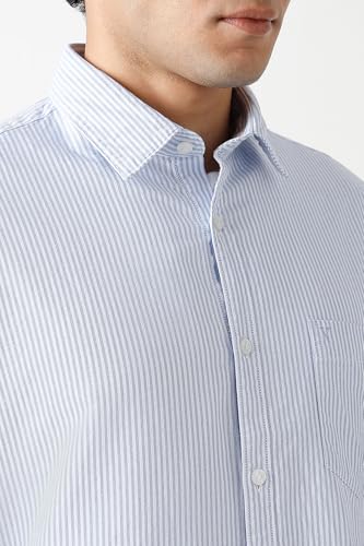 Image of Van Heusen Men's Casual Shirt for Men | Cotton | Stripe | Slim Fit | Full Sleeves |