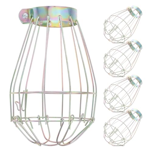 Solustre Anti-Scalding Net 5-Pack Metal Light Bulb Cover Heat Resistant Industrial Lamp Shade Protector for Home and Commercial Use