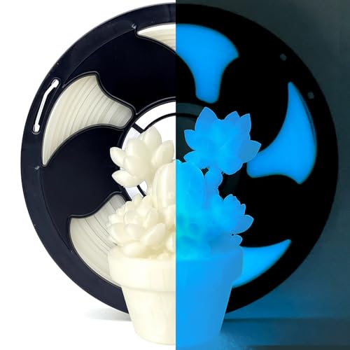 Image of Blue Glow in Dark PLA 1.75mm 1kg Spool Bright Luminous 3D Printer Filament | Glow in the dark Luminous blue Bright night printing Hide layer lines Low warping No tangle 1kg spool 2.2lbs for Bambu Ender
