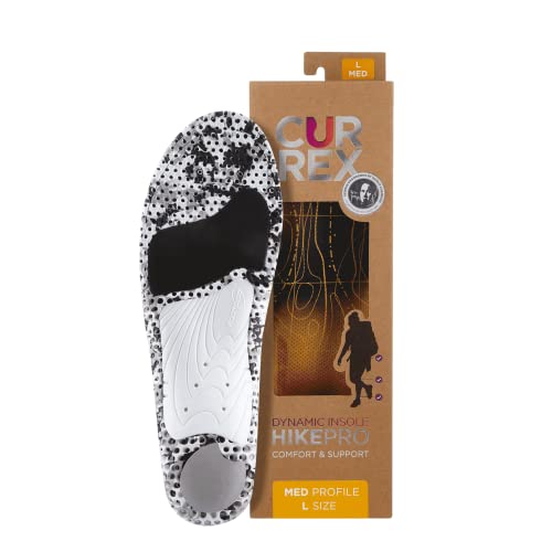 CURREX HikePro Insoles for Hiking Boots & Shoes Shock Absorbing Inserts to Help Reduce Fatigue and Increase Performance Anti-Slip Heel Surface for Stability for Men & Women Medium Arch, XL