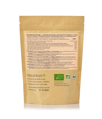 FRISAFRAN | Gingembre Bio en poudre 100g | Épice | Alimentation naturelle | moulu | Assaisonnement | végétalien | sans additifs | saveur et arôme | Gingembre naturel | gingembre-moulu – vue 7