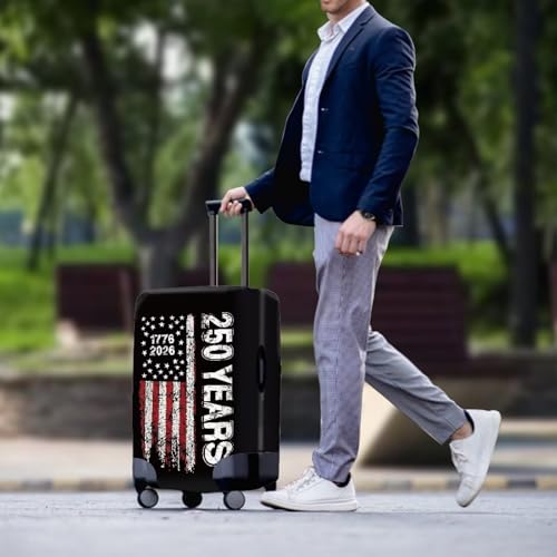 Image of Mumeson American Flag Luggage Cover for Suicase Anti-Scratch Washable Suitcase Protectors 18-32 Inch Suitcase Approved Travel Baggage Covers