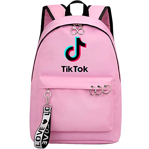 Mochila de Estudiante, Mochila de Moda con patrón Creativo de impresión Vibrato 42CMX30CMX14.5CM Rosa