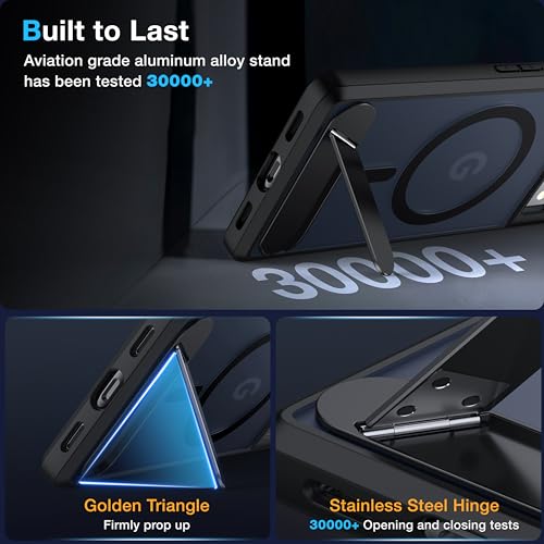Image of for Google Pixel 7a Case with MagSafe [Adjustable Kickstand] [Charge While Standing] [Military Shockproof] Translucent Matte Soft Silicone Bumper for Google Pixel 7a Phone Case Slim, Black