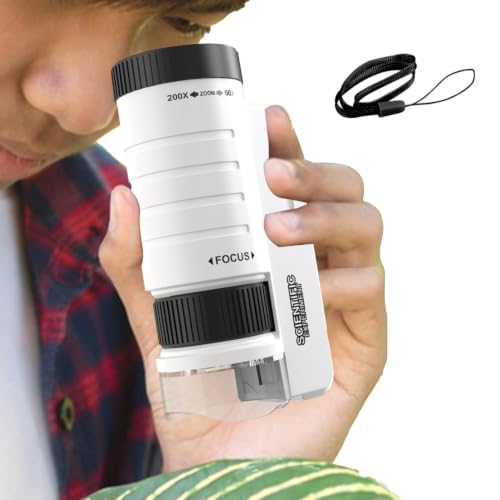 Microscopio portátil para niños con luz LED ajustable y aumento cientifico para la escuela
