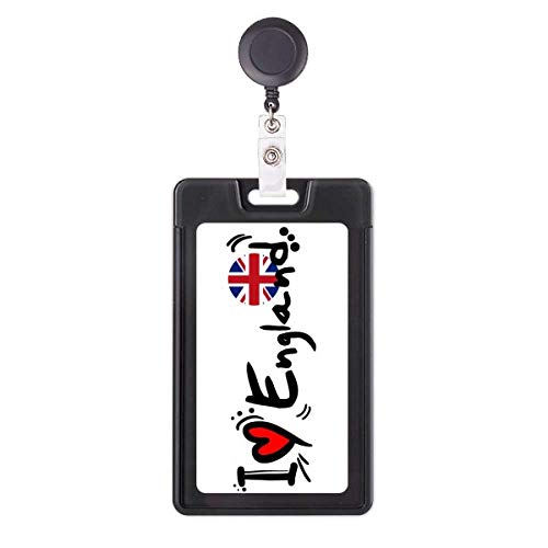 Porte-badge rétractable I Love England cœur idée cadeau pour collègue