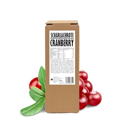 PRESSTER - Cranberrysaft Karton 1 5 Liter - Direktsaft - Saft aus Cranberry 100 Prozent - Natürlich frisch im Geschmack - Gepresste Fruchtsäfte - Fruchtsaft Ohne Zuckerzusatz - Säfte für Cocktails