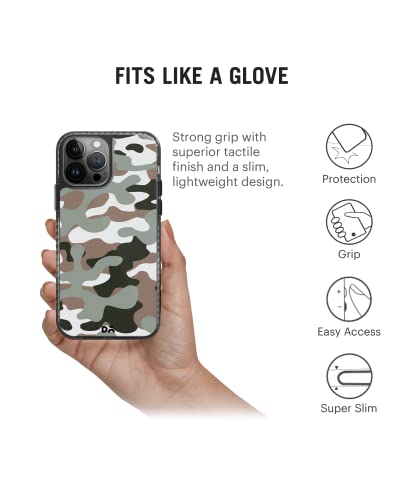 Image of DailyObjects Camouflage Army Stride 2.0 Case Cover for iPhone 13 Pro Max| Polycarbonate TPU Slim Back Cover | Anti Shock, Scratch Resistant | Sturdy Design | Full Body Protection | Wireless Charging