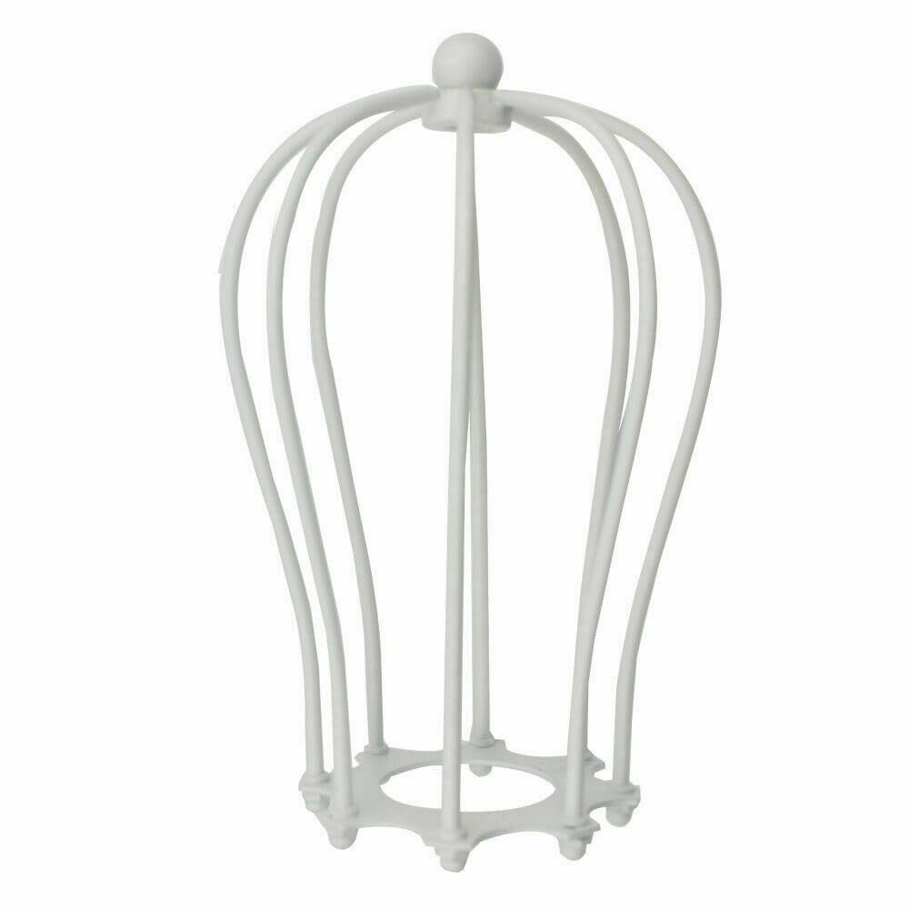 Open Style Wire Cage Light Shades, Metal Easy Fit Balloon Cage Lampshades for Ceiling Pendant Light, Wall Lamps (White)