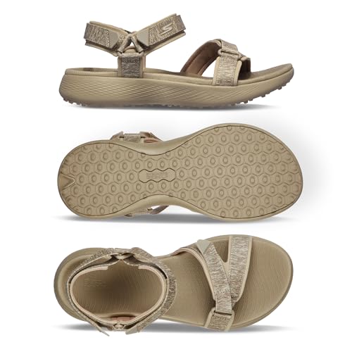 Skechers Women's 600 Spikeless Golf Sandal, Taupe, 8