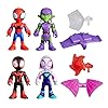 SPIDEY AND HIS AMAZING FRIENDS Marvel Web-Slinging Adventure Set, 3-Inch-Scale (7.6 cm) Action Figure Set, Spider-Man Toys for Kids Ages 3+ (Amazon Exclusive)