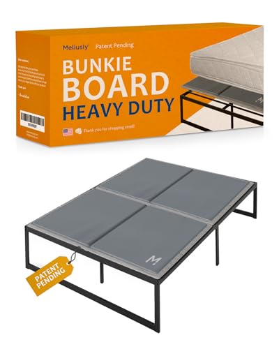 Meliusly Heavy Duty 10mm Bunkie Board Full Size (54x75'') Patent Pending Low Profile Bed Board Design - Breathable, Noise Minimizing, Moisture Resistant Bunkieboards, Low Profile Bed Support