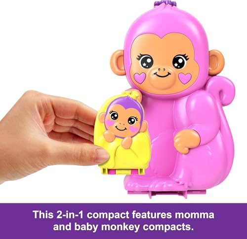 Polly Pocket Dolls & Playset with Pets & 13 Accessories, 2-in-1 Momma Monkey & Baby Wearable Purse & Animal Toy - Image 4