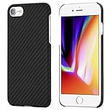 Minimalist iPhone8/iPhone7 Case,PITAKA Magcase Aramid Fiber[Real Body Armor Material]Phone Case, Slim Fit Ultra Thin(0.03in)Super Light(0.42oz) Snap-on Case for iPhone8/iPhone7-Black/Grey(Twill)