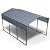 10x15 ft Heavy Duty Metal Carport,Outdoor Garage Multi-Use Shelter Canopy Car Shelter,Waterproof Carport Canopy,Sturdy Metal Carport,with Reinforced Frame,for Pickup, Boat, Car and Tractors (Grey)