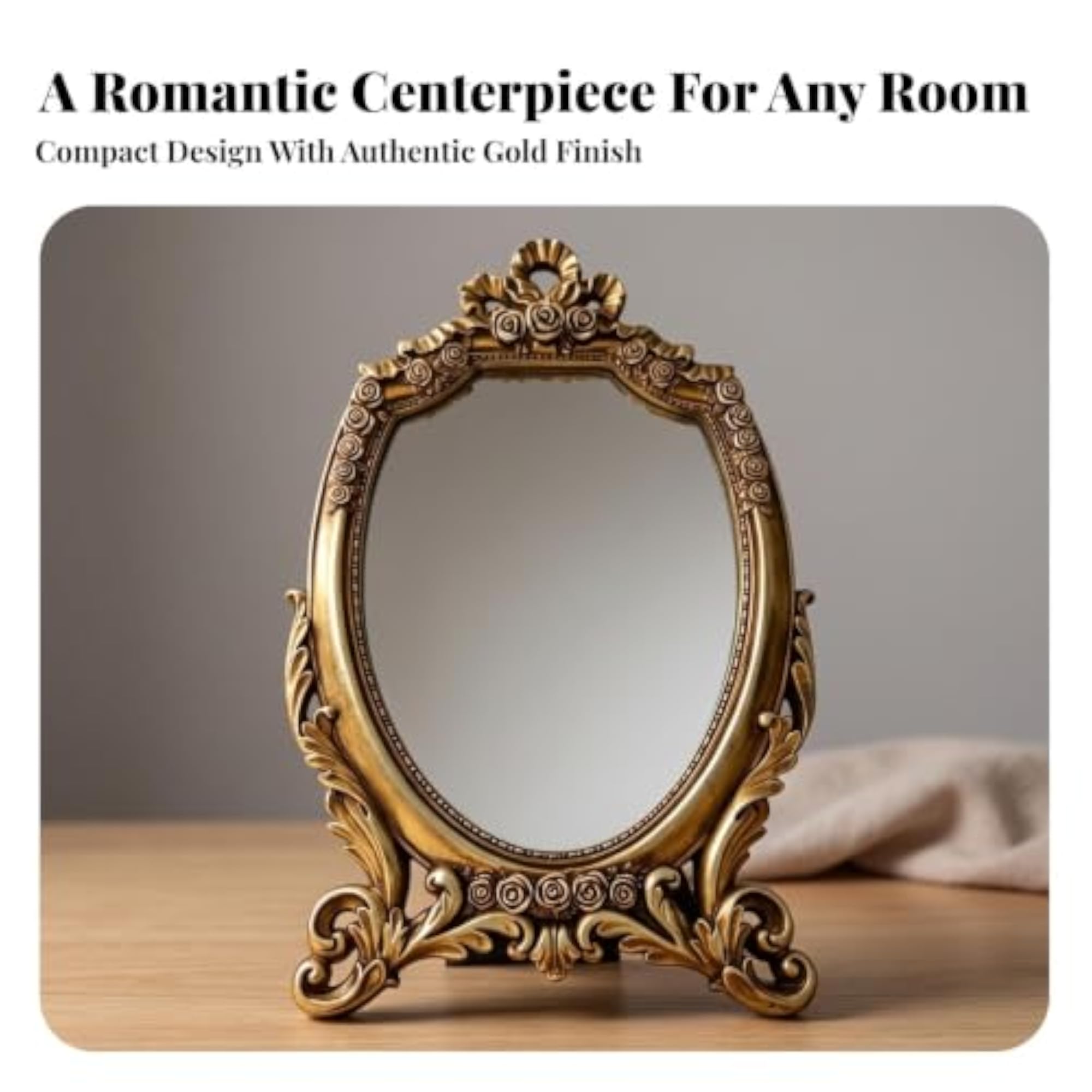 Freestanding Baroque Tabletop Mirror