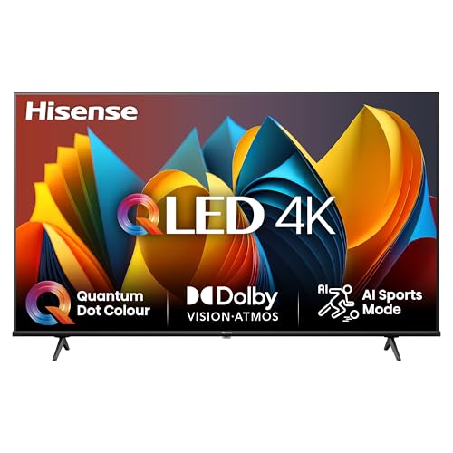 Hisense TV 65' QLED 4K 65E77NQ, Smart TV VIDAA U7, Dolby Vision, HDR 10+, Game Mode Plus, Dolby Atmos, Alexa Built-in, VIDAA Voice, Tuner DVB-T2/S2 HEVC 10, lativù 4K