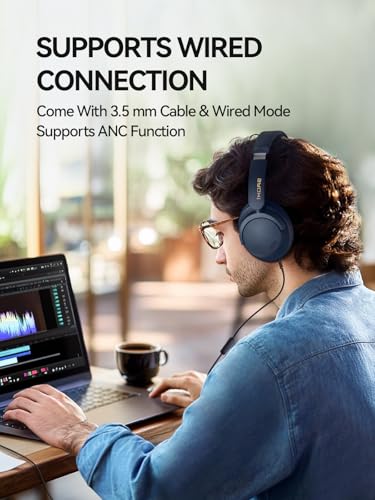 Image of 1MORE SonoFlow Pro HQ51 Active Noise Cancelling Headphones, -45dB QuietMax ANC, 40mm DLC Driver, Hi-Res Wireless /Wired, 65H Long ANC Playtime, LDAC Bluetooth, Comfort Soft Over-Ear Headphones with Mic