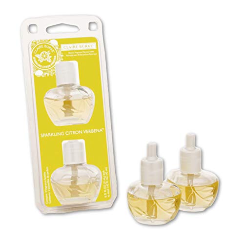 Claire Burke Plug Scented Oil Refills for Home and Bathroom, Sparkling Citron Verbena, 1.42 Oz, 2 Count