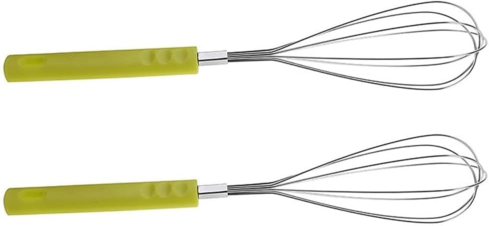Hand Mixer 10" Kitchen Stainless Steel Whisk for Cooking Blending Whisking Beating and Combining Batters Manual Kitchen Whisk Cookware，