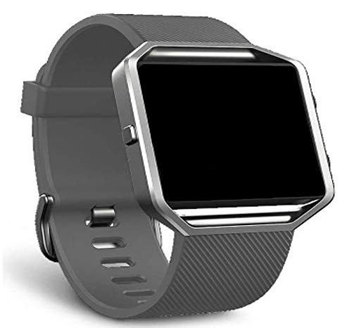 Panda Bobo Strap Compatible with Fitbit Blaze, Soft Silicone Sport Replacement Band Adjustable Wrist Strap for Men Women, Classic Style Watch Band โ Multiple Colours (Grey, Small) โ image 1