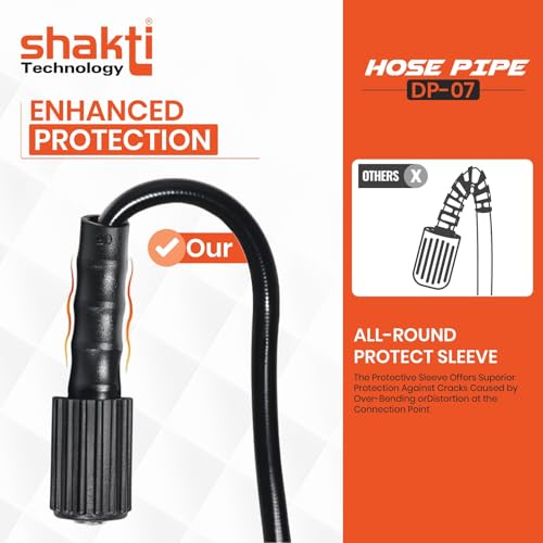 Image of Shakti Technology 10 Meter Hydrolic Pipe For Pressure Washer - Steel Braided Output Hydraulic Hose Pipe - 3200 PSI Pressure Washer Pipe - Suitable For M22 inch Brass Connector