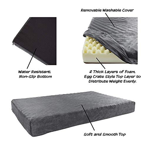 Memory Foam Dog Bed – 2-Layer Orthopedic Dog Bed With Machine Washable Cover - 37 X 24 Dog Bed For Large Dogs Up To 65Lbs By Petmaker (Gray) #TOP3