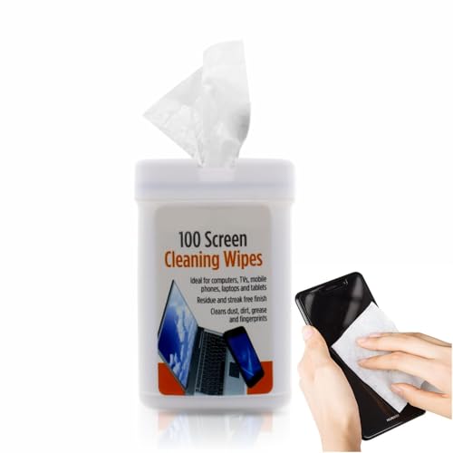Toallitas para pantalla resistentes y resellables, contenedor sin rayas para computadoras,...