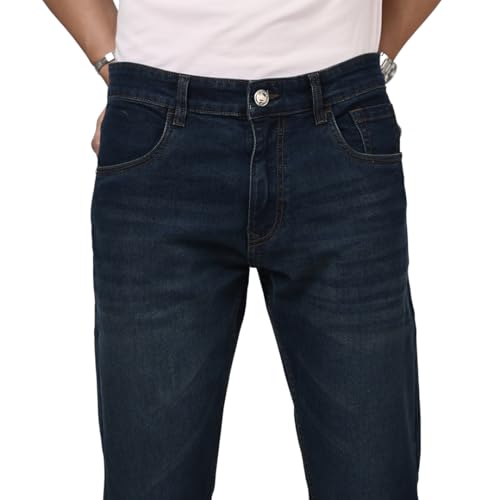 Image of WROGN Men's Slim Fit Jeans | Cotton Stretch | Solid | Casual Denim