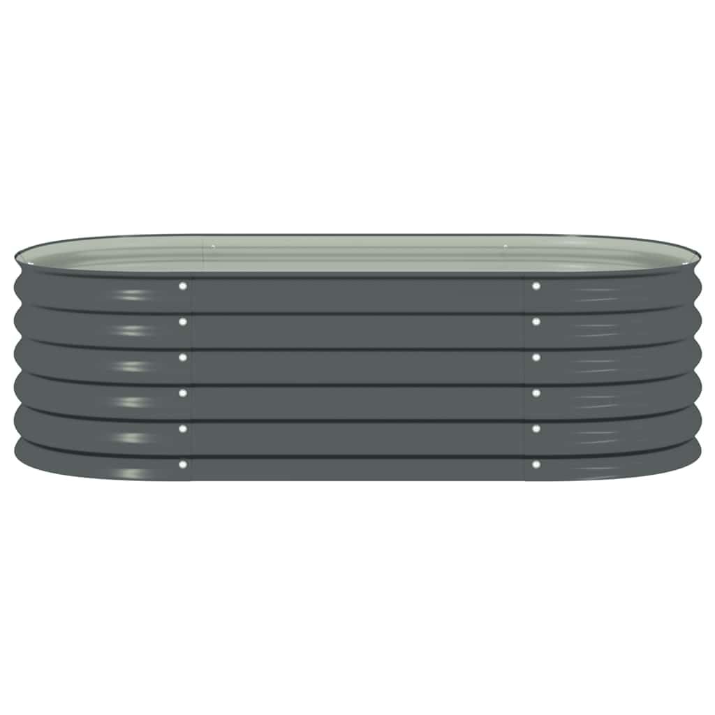 vidaXL Letto Rialzato da Giardino 160x80x44cm Acciaio Zincato Grigio Fioriera