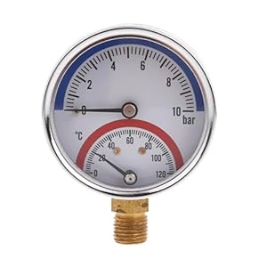 BYUTFA Thermomanometer 0-10 Bar 0-120 ℃
