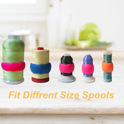 Image of Simthread 150PCS Embroidery Thread Holder - Keep Thread Spool Organized - Multicolor Silicone Spool Huggers