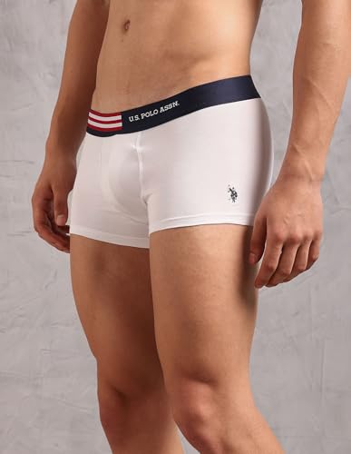Image of U.S. Polo ASSN. Men's OET19 Striped Waistband Underwear Trunks - Pack of 2