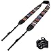 Wolven Pattern Canvas Camera Neck Shoulder Strap Belt Compatible with All DSLR/SLR/Men/Women etc, (Colorful Stripe Pattern)