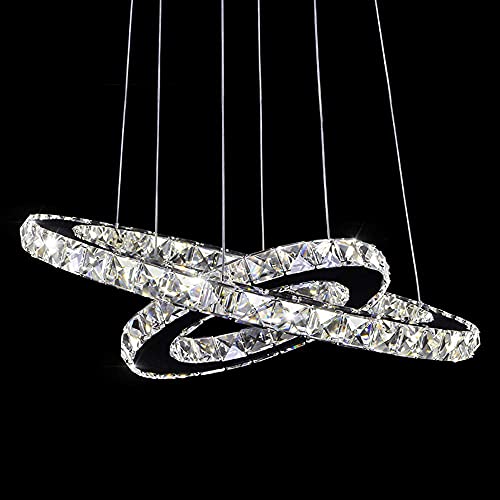 Image of Crystal Glass Ceiling Stainless Steel Chandelier with Glass Bead &Sparkling K9 Crystal Lamp - 6 Yellow Light A10