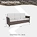 EAGLE PEAK Ocean Vista Outdoor Wicker Patio Sofa Deep Cushions Weather Resistant Rattan Furniture, Couch, Brown/Beige