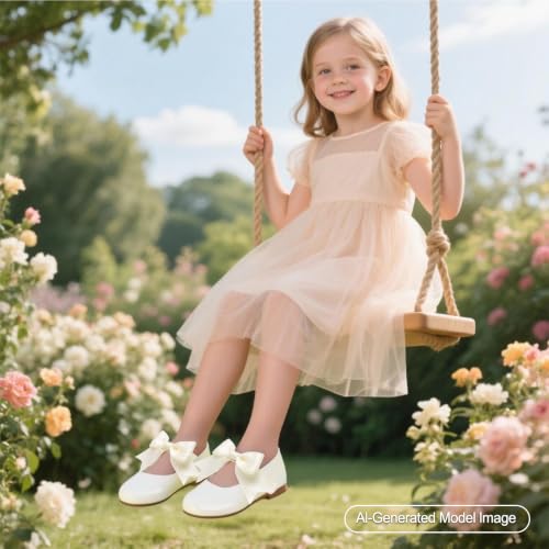 Image of PHIRAMIN Tollder Girl Dress Shoes - Little Girl Ballet Flats for Wedding Party