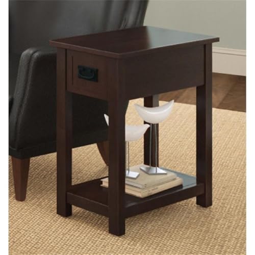 Alaterre Classic Mission Style Chair Side End Table Living Room Furniture, 11" W x 23" D x 24" H, Espresso