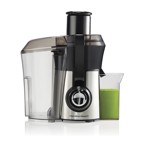 Hamilton Beach Juicer Machine, Big Mouth Large 3” Feed Chute for Whole Fruits and Vegetables, Easy to Clean, Centrifugal Extractor, BPA Free, 800W Motor, Silver