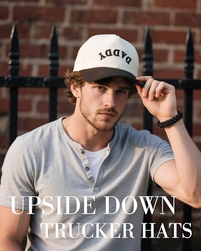Image of Waldeal Upside Down Daddy Trucker Hat for Men, Adjustable Snapback Dad Baseball Cap, Fathers Day Birthday Gifts from Daughter