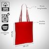 Wonky Line Premium Cotton Tote Bag, Eco-Friendly Shopping Bag, 100% Cotton Canvas, Reusable Grocery Cloth Bag, Extra Strong Long Handle Double Stitched Ideal for Printing (Red) #4
