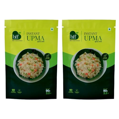 Image of Instant Upma Pack of 2 (90g Each) | Indian Breakfast Mix | Just Add Water | Made with Semolina & Spices | Convenient & Portable for Home, Office, or Travel