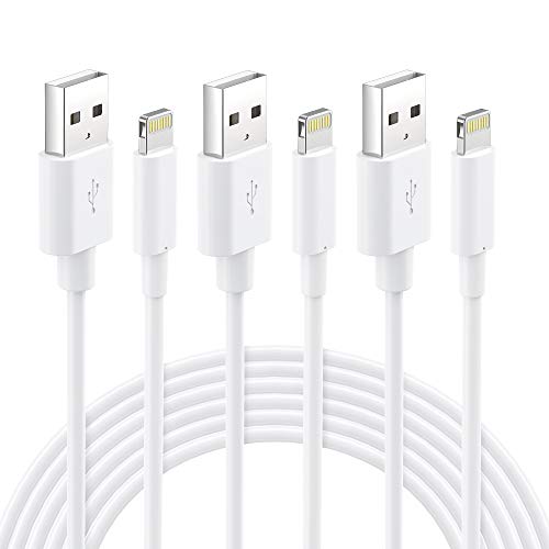 iPhone Lightning to USB Cable, 6FT 3Pack Premium iPhone Charging Cable Cord Compatible with iPhone SE(2020) XS Max Xr X 8 Plus 7 Plus 6 Plus iPad Pro iPod - White